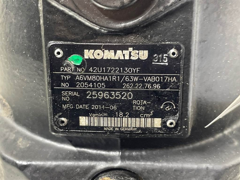 Hidráulica de Máquina de construção Komatsu WA80-Rexroth A6VM80HA1R1/63W-Drive motor/Fahrmotor: foto 9