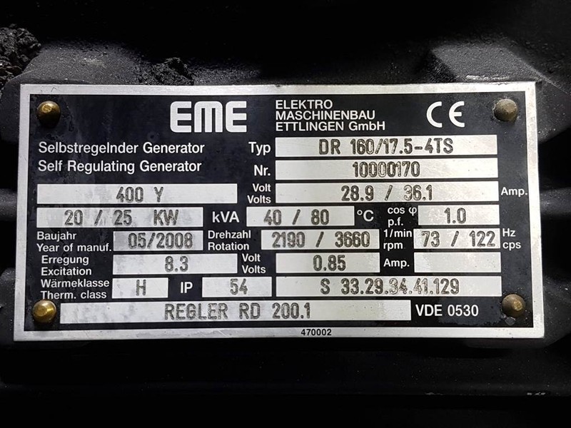 Vögele VISION 5100-2/5103-2-EME DR160/17.5-4TS-Generator - Gerador elétrico: foto 3 Vögele VISION 5100-2/5103-2-EME DR160/17.5-4TS-Generator - Gerador elétrico: foto 3
