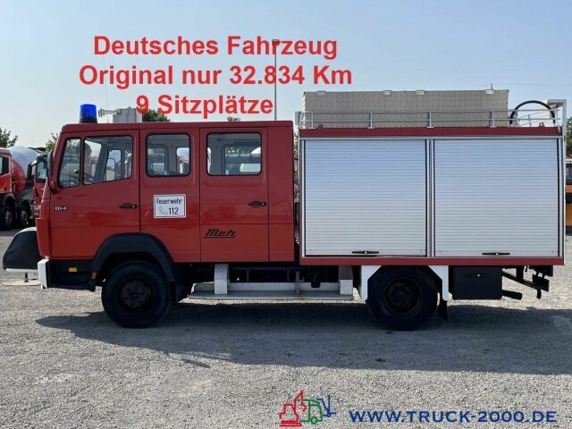 Mercedes-Benz 814 D Metz Feuerwehr inkl Löschpumpe 9 Sitzer - Carrinha de contentor, Carrinha cabine dupla: foto 1 Mercedes-Benz 814 D Metz Feuerwehr inkl Löschpumpe 9 Sitzer - Carrinha de contentor, Carrinha cabine dupla: foto 1
