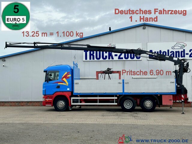 Scania R400 Atlas Tirre 191L 9m=1,7t. 7m Ladefl. 1.Hand - Camião de caixa aberta/ Plataforma, Caminhão grua: foto 1 Scania R400 Atlas Tirre 191L 9m=1,7t. 7m Ladefl. 1.Hand - Camião de caixa aberta/ Plataforma, Caminhão grua: foto 1