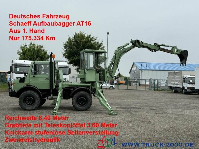 Unimog U427/10 Schaeff Mobilbagger AT 16 NUR 175 TKM - Escavadeira de rodas: foto 1 Unimog U427/10 Schaeff Mobilbagger AT 16 NUR 175 TKM - Escavadeira de rodas: foto 1
