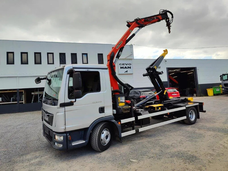 MAN TGL 12.250 Containersysteem Jimeca met kraan Palfinger PK4501 - Caminhão polibenne, Caminhão grua: foto 1 MAN TGL 12.250 Containersysteem Jimeca met kraan Palfinger PK4501 - Caminhão polibenne, Caminhão grua: foto 1