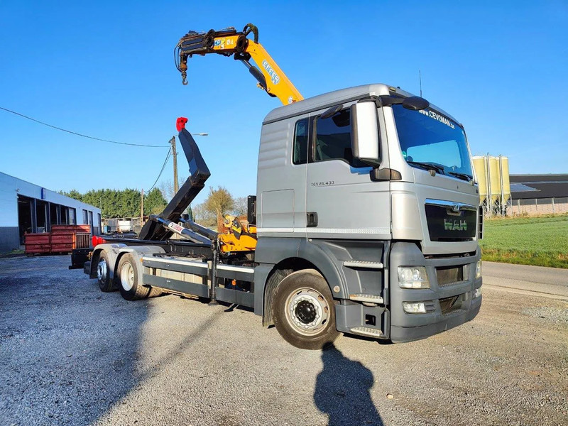 MAN TGX 26.400 6x2 Euro5 Container LEEBUR + Crane Effer 145 - Caminhão polibenne, Caminhão grua: foto 2 MAN TGX 26.400 6x2 Euro5 Container LEEBUR + Crane Effer 145 - Caminhão polibenne, Caminhão grua: foto 2