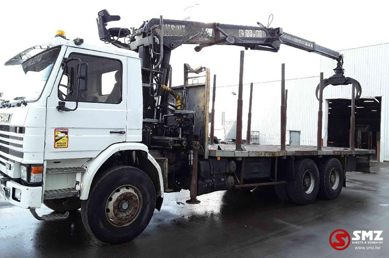 Camião de caixa aberta/ Plataforma, Caminhão grua Scania 113 360 Diebolt big axle 12 gear retarder: foto 5