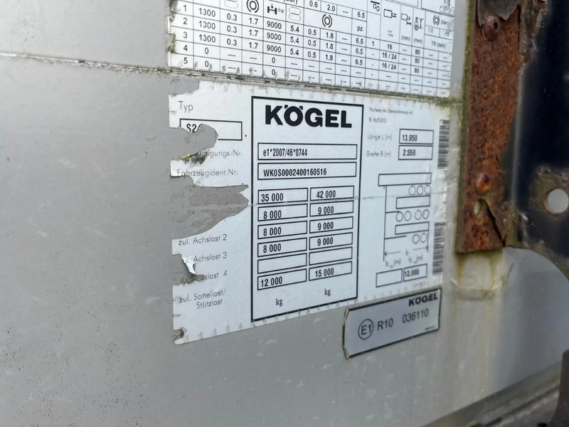 Kögel Schuifzeilen BPW assen - Semi-reboque de lona: foto 4 Kögel Schuifzeilen BPW assen - Semi-reboque de lona: foto 4
