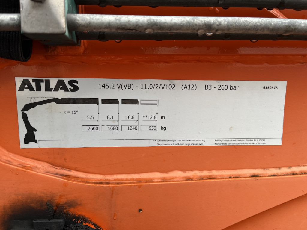 Camião de caixa aberta/ Plataforma, Caminhão grua MAN TGX 26.480 6x2  Atlas 145.2 Baustoff: foto 7