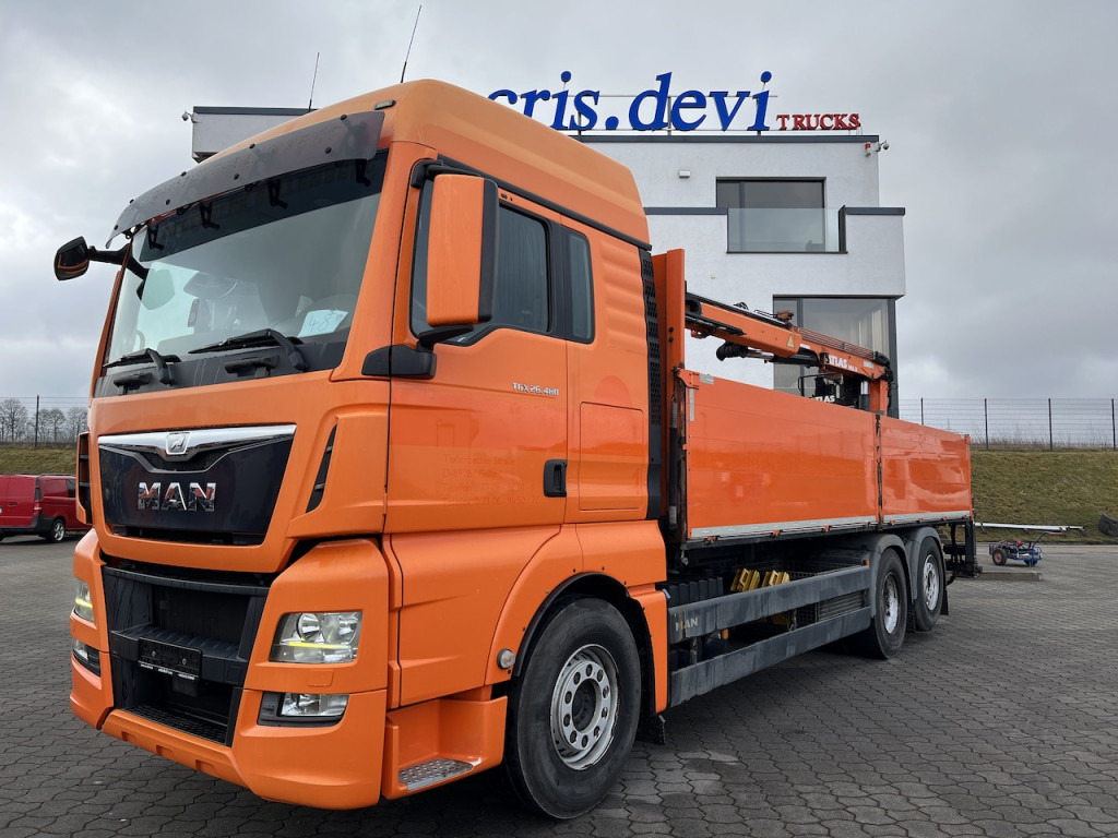 MAN TGX 26.480 6x2 Atlas 145.2 Baustoff - Camião de caixa aberta/ Plataforma, Caminhão grua: foto 1 MAN TGX 26.480 6x2 Atlas 145.2 Baustoff - Camião de caixa aberta/ Plataforma, Caminhão grua: foto 1