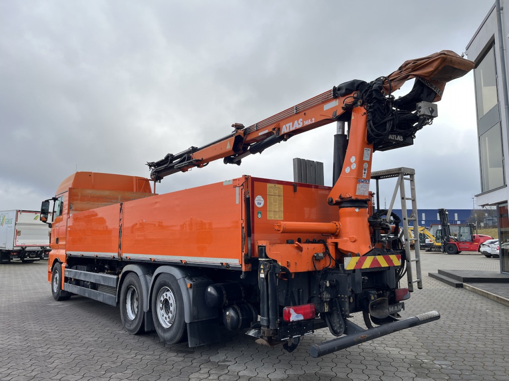Camião de caixa aberta/ Plataforma, Caminhão grua MAN TGX 26.480 6x2  Atlas 145.2 Baustoff: foto 9