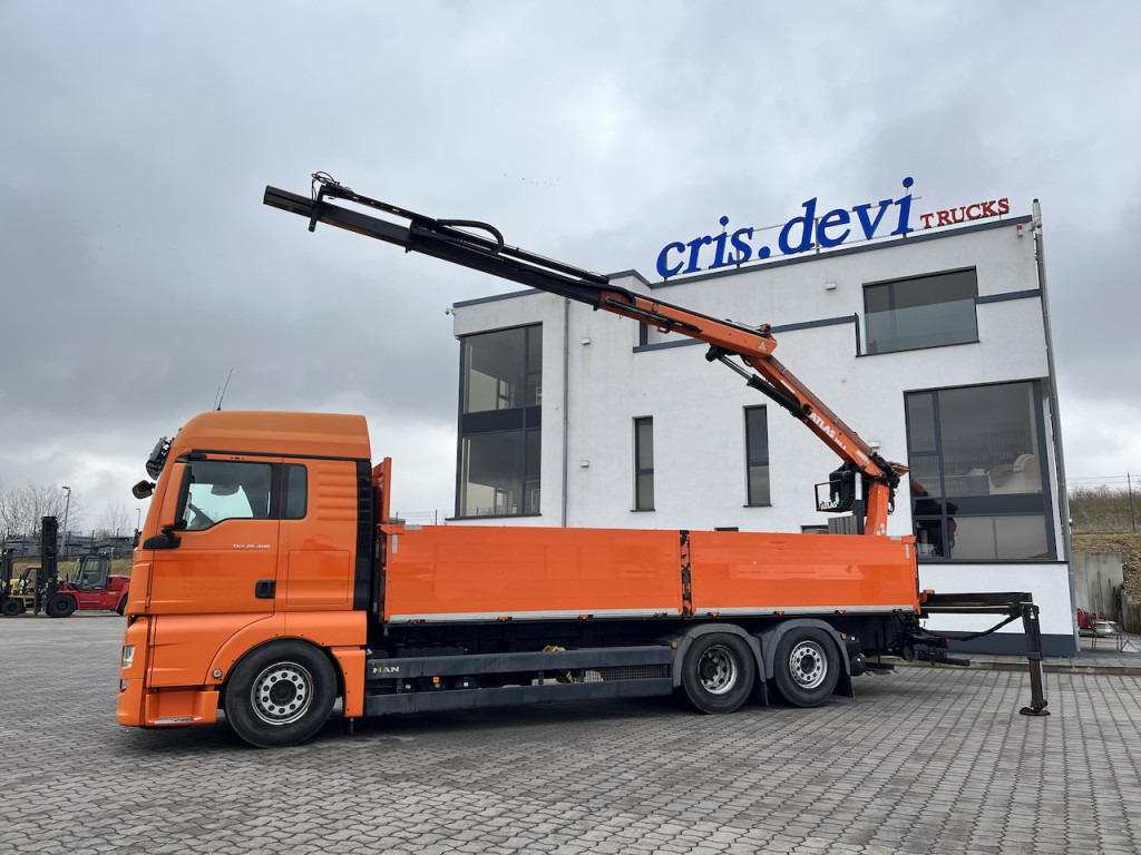 Camião de caixa aberta/ Plataforma, Caminhão grua MAN TGX 26.480 6x2  Atlas 145.2 Baustoff: foto 14