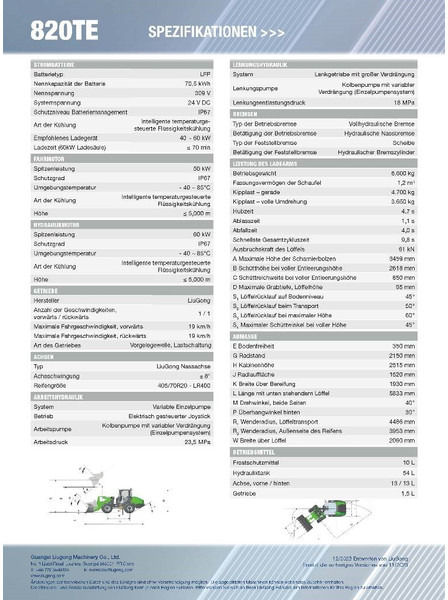 LIUGONG 820 TE vollelektrisch, 6.600 kg, 1.2 cbm - Carregadeira de rodas: foto 2 LIUGONG 820 TE vollelektrisch, 6.600 kg, 1.2 cbm - Carregadeira de rodas: foto 2