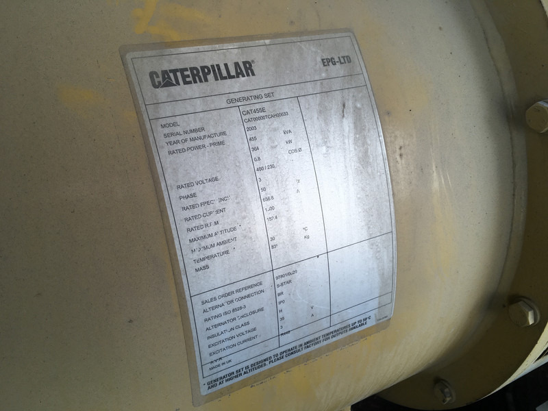 Gerador elétrico Caterpillar 3456 GENERATOR 455KVA USED: foto 6