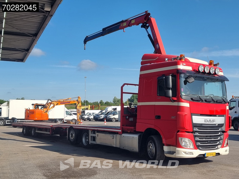 DAF XF 440 6X2 NL-Truck Transporter HMF 900-K2 Kran Winch Lift-Lenkachse Euro 6 - Camião de caixa aberta/ Plataforma, Caminhão grua: foto 5 DAF XF 440 6X2 NL-Truck Transporter HMF 900-K2 Kran Winch Lift-Lenkachse Euro 6 - Camião de caixa aberta/ Plataforma, Caminhão grua: foto 5