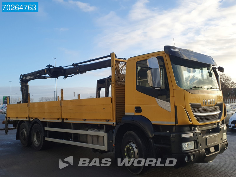 Camião de caixa aberta/ Plataforma, Caminhão grua Iveco Stralis 310 6X2 RHD! Atlas 135.2VE-A11 Crane Lift-Lenkachse ACC Euro 6: foto 14