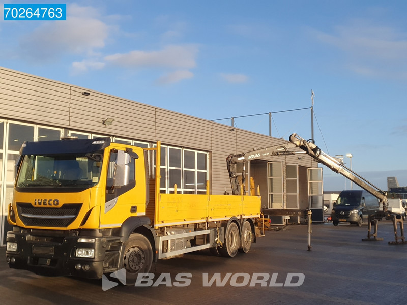 Camião de caixa aberta/ Plataforma, Caminhão grua Iveco Stralis 310 6X2 RHD! Atlas 135.2VE-A11 Crane Lift-Lenkachse ACC Euro 6: foto 9