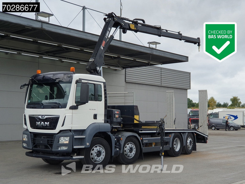 MAN TGS 35.360 8X2 HIAB X-Hiduo 158 BS-3 Crane Lift+lenkasche Machine transporter Euro 6 - Caminhão transporte de veículos, Caminhão grua: foto 1 MAN TGS 35.360 8X2 HIAB X-Hiduo 158 BS-3 Crane Lift+lenkasche Machine transporter Euro 6 - Caminhão transporte de veículos, Caminhão grua: foto 1