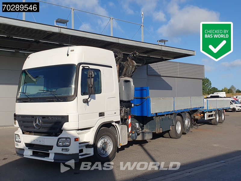 Mercedes-Benz Actros 2532 6X2 Truck + Trailer Fassi F330D3 Crane Kran 3-Pedals Euro 3 - Camião de caixa aberta/ Plataforma, Caminhão grua: foto 1 Mercedes-Benz Actros 2532 6X2 Truck + Trailer Fassi F330D3 Crane Kran 3-Pedals Euro 3 - Camião de caixa aberta/ Plataforma, Caminhão grua: foto 1
