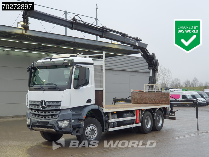 Mercedes-Benz Arocs 2636 6X4 Hiab 144 E-3 Hipro Kran Crane Remote Full Steel Euro 6 - Camião de caixa aberta/ Plataforma, Caminhão grua: foto 1 Mercedes-Benz Arocs 2636 6X4 Hiab 144 E-3 Hipro Kran Crane Remote Full Steel Euro 6 - Camião de caixa aberta/ Plataforma, Caminhão grua: foto 1