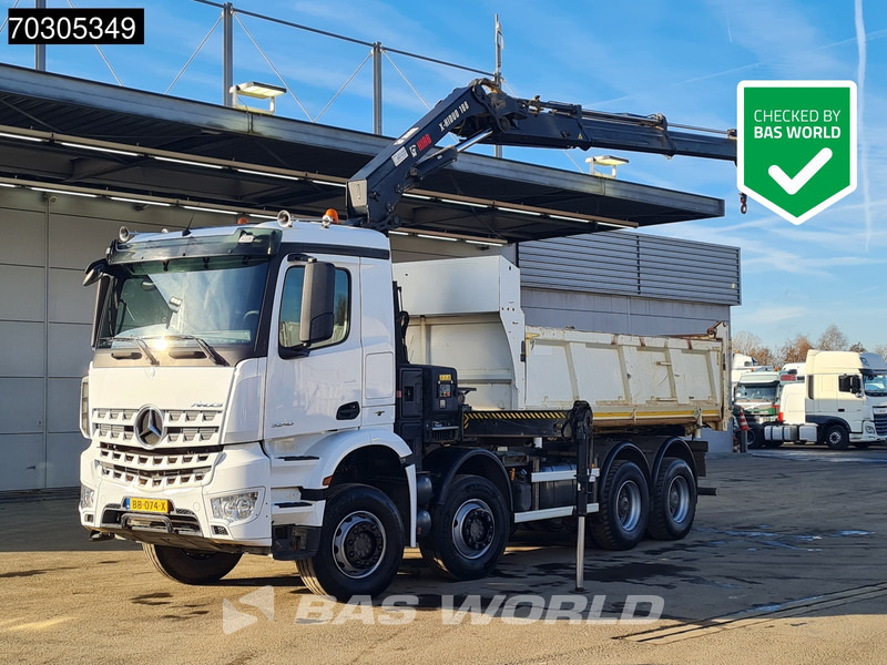 Mercedes-Benz Arocs 3240 8X4 HIAB X-HIDUO 188 E-2 Kran Crane 3-side tipper Big-Axle Euro 6 - Caminhão basculante, Caminhão grua: foto 1 Mercedes-Benz Arocs 3240 8X4 HIAB X-HIDUO 188 E-2 Kran Crane 3-side tipper Big-Axle Euro 6 - Caminhão basculante, Caminhão grua: foto 1