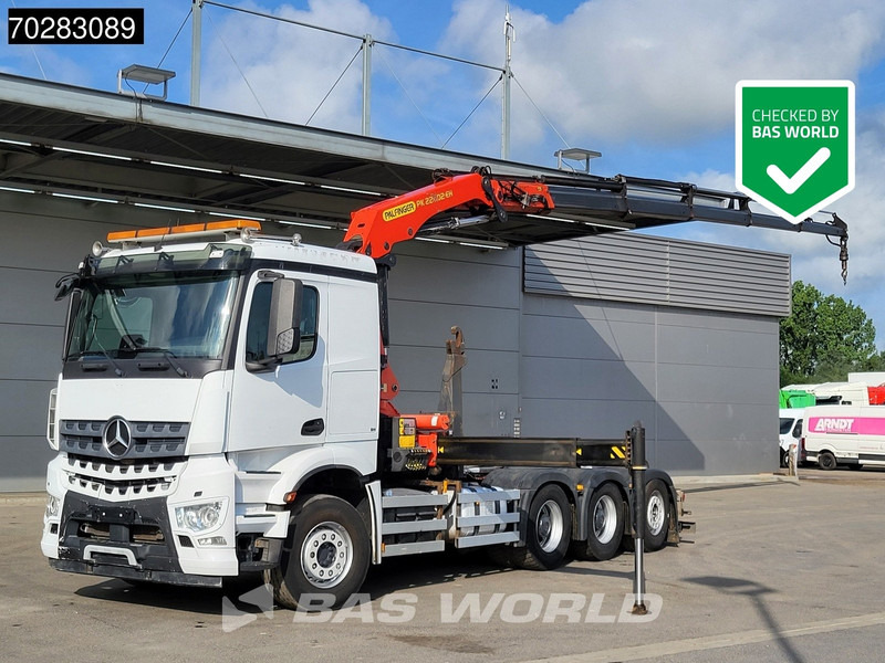 Mercedes-Benz Arocs 3245 Actros 8X4 Palfinger PK22002 EH Crane 17tons hooklift Big-Axle Lift+Lenkachse Navi Euro 6 - Caminhão polibenne, Caminhão grua: foto 1 Mercedes-Benz Arocs 3245 Actros 8X4 Palfinger PK22002 EH Crane 17tons hooklift Big-Axle Lift+Lenkachse Navi Euro 6 - Caminhão polibenne, Caminhão grua: foto 1
