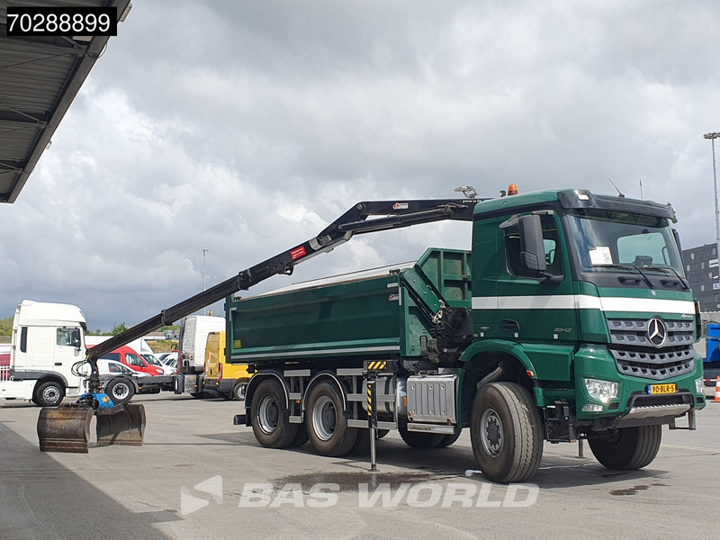 Caminhão basculante, Caminhão grua Mercedes-Benz Arocs 3342 Arocs 6X6 NL-Truck HMF 1643 Z-Crane Kran Steering Axle Big-Axle Euro 6: foto 5
