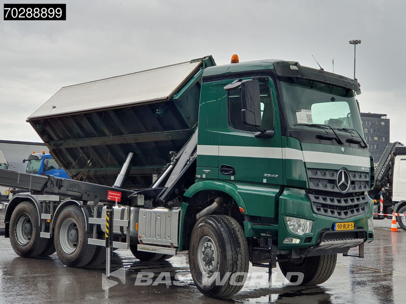 Caminhão basculante, Caminhão grua Mercedes-Benz Arocs 3342 Arocs 6X6 NL-Truck HMF 1643 Z-Crane Kran Steering Axle Big-Axle Euro 6: foto 11