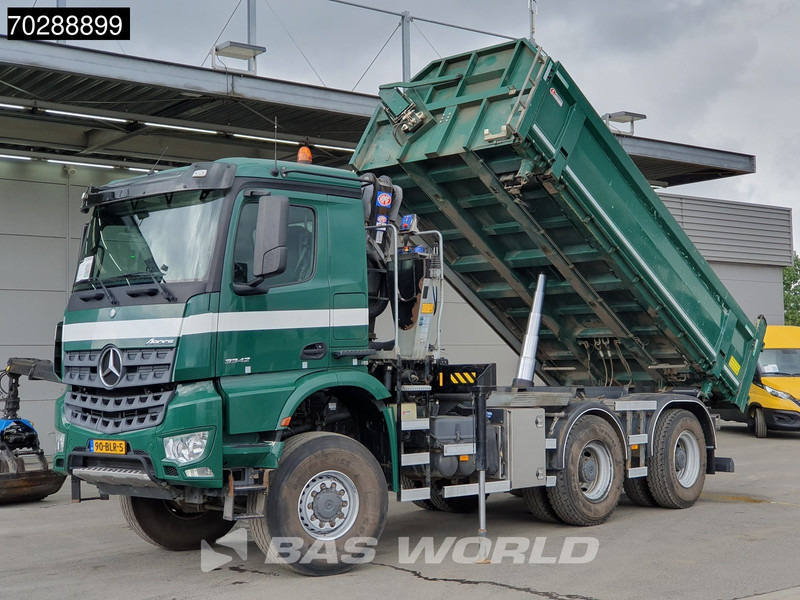 Caminhão basculante, Caminhão grua Mercedes-Benz Arocs 3342 Arocs 6X6 NL-Truck HMF 1643 Z-Crane Kran Steering Axle Big-Axle Euro 6: foto 8