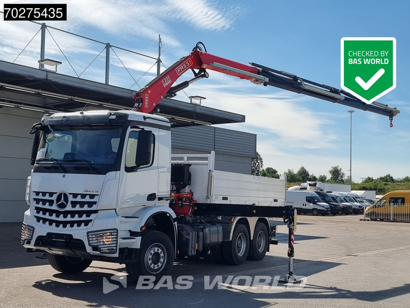 Mercedes-Benz Arocs 3348 6X4 Fassi F255A2.24 Kran Crane 9m3 3-Sided Tipper Big-Axle Euro 6 - Caminhão basculante, Caminhão grua: foto 1 Mercedes-Benz Arocs 3348 6X4 Fassi F255A2.24 Kran Crane 9m3 3-Sided Tipper Big-Axle Euro 6 - Caminhão basculante, Caminhão grua: foto 1