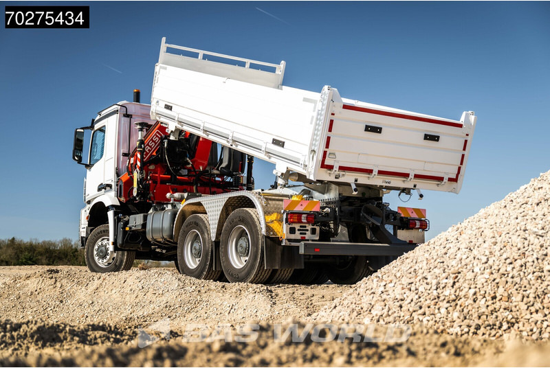 Caminhão basculante, Caminhão grua nuevo Mercedes-Benz Arocs 3348 6X6 Fassi F255A.2.24 xe-dynamic Kran Dreiseitenkipper Navi Euro 6: foto 13