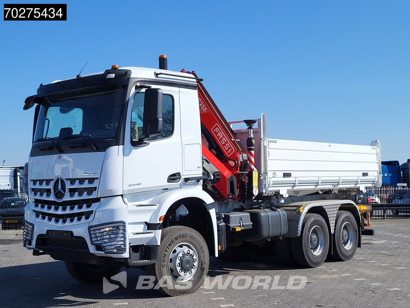 Caminhão basculante, Caminhão grua nuevo Mercedes-Benz Arocs 3348 6X6 Fassi F255A.2.24 xe-dynamic Kran Dreiseitenkipper Navi Euro 6: foto 14