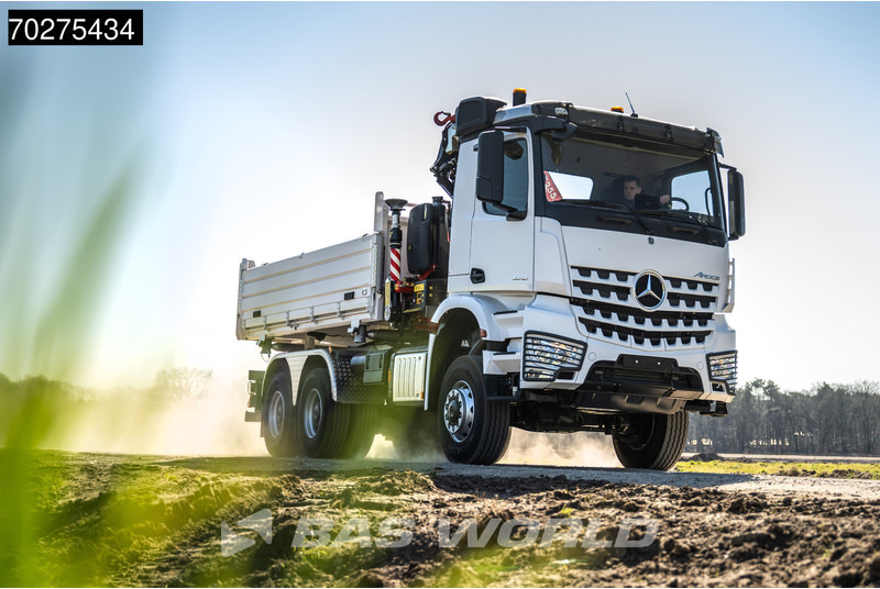 Caminhão basculante, Caminhão grua nuevo Mercedes-Benz Arocs 3348 6X6 Fassi F255A.2.24 xe-dynamic Kran Dreiseitenkipper Navi Euro 6: foto 5