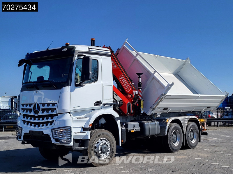 Caminhão basculante, Caminhão grua nuevo Mercedes-Benz Arocs 3348 6X6 Fassi F255A.2.24 xe-dynamic Kran Dreiseitenkipper Navi Euro 6: foto 10