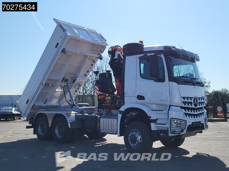Caminhão basculante, Caminhão grua nuevo Mercedes-Benz Arocs 3348 6X6 Fassi F255A.2.24 xe-dynamic Kran Dreiseitenkipper Navi Euro 6: foto 8