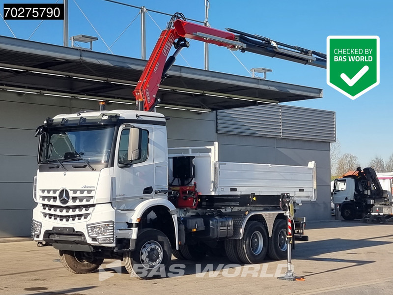 Mercedes-Benz Arocs 3348 6X6 Full Steel Retarder Fassi 25T/M Crane Kran Euro 6 - Caminhão basculante, Caminhão grua: foto 1 Mercedes-Benz Arocs 3348 6X6 Full Steel Retarder Fassi 25T/M Crane Kran Euro 6 - Caminhão basculante, Caminhão grua: foto 1