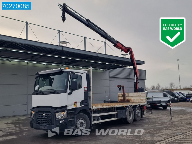 Renault C 380 6X2 Fassi F155A.0.23 E-ACTIVE Remote Control Euro 6 - Camião de caixa aberta/ Plataforma, Caminhão grua: foto 1 Renault C 380 6X2 Fassi F155A.0.23 E-ACTIVE Remote Control Euro 6 - Camião de caixa aberta/ Plataforma, Caminhão grua: foto 1