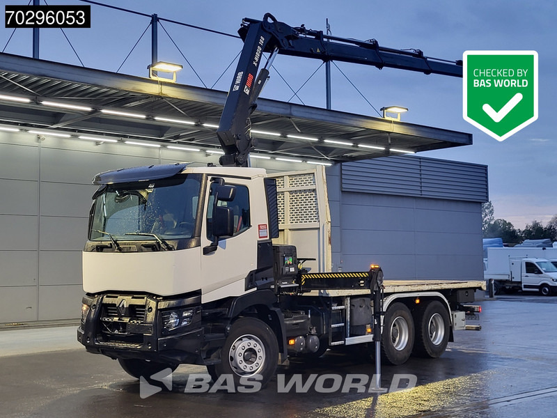 Renault C 430 6X4 HIAB 188 ES-3 X-HIDUO Crane Retarder Steelsuspension Big-Axle Euro 6 - Camião de caixa aberta/ Plataforma, Caminhão grua: foto 1 Renault C 430 6X4 HIAB 188 ES-3 X-HIDUO Crane Retarder Steelsuspension Big-Axle Euro 6 - Camião de caixa aberta/ Plataforma, Caminhão grua: foto 1