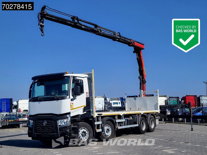 Renault C 430 8X4 Palfinger 22002 EH kran Crane Big-Axle steel suspension Euro 6 - Camião de caixa aberta/ Plataforma, Caminhão grua: foto 1 Renault C 430 8X4 Palfinger 22002 EH kran Crane Big-Axle steel suspension Euro 6 - Camião de caixa aberta/ Plataforma, Caminhão grua: foto 1