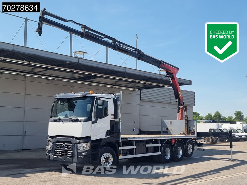 Renault C 480 8X4 Palfinger 24.001 SLD5 Kran Crane Lift-Lenkachse Euro 6 - Camião de caixa aberta/ Plataforma, Caminhão grua: foto 1 Renault C 480 8X4 Palfinger 24.001 SLD5 Kran Crane Lift-Lenkachse Euro 6 - Camião de caixa aberta/ Plataforma, Caminhão grua: foto 1