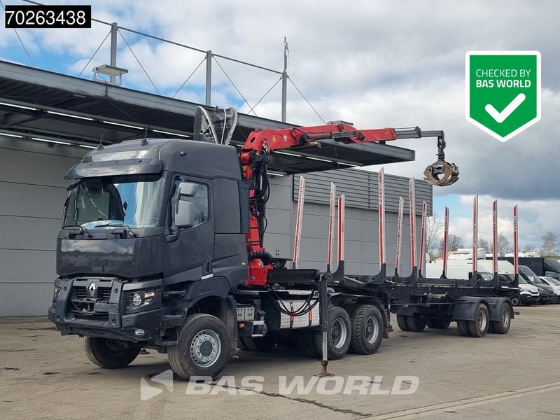 Renault K 520 6X6 Holz Kran Palfinger Q180Z96 6x6 Big-Axle Steelsuspension - Caminhão florestal, Caminhão grua: foto 1 Renault K 520 6X6 Holz Kran Palfinger Q180Z96 6x6 Big-Axle Steelsuspension - Caminhão florestal, Caminhão grua: foto 1