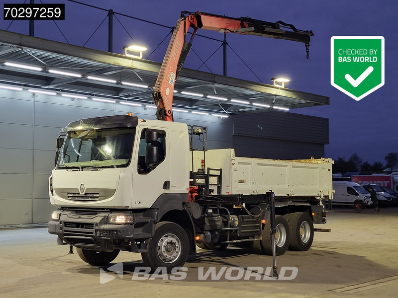 Renault Kerax 370 Kerax 6X4 Fassi F150AXS.22 Crane 10m3 2-side tipper Big-Axle Steelsuspension Manual - Caminhão basculante, Caminhão grua: foto 1 Renault Kerax 370 Kerax 6X4 Fassi F150AXS.22 Crane 10m3 2-side tipper Big-Axle Steelsuspension Manual - Caminhão basculante, Caminhão grua: foto 1