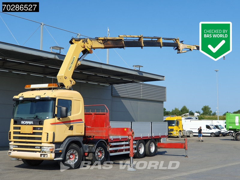 Scania 124G 470 8X4 Palfinger PK45000 C4 Crane Kran Fly-Jib Manual Steering Axle Euro 3 - Camião de caixa aberta/ Plataforma, Caminhão grua: foto 1 Scania 124G 470 8X4 Palfinger PK45000 C4 Crane Kran Fly-Jib Manual Steering Axle Euro 3 - Camião de caixa aberta/ Plataforma, Caminhão grua: foto 1