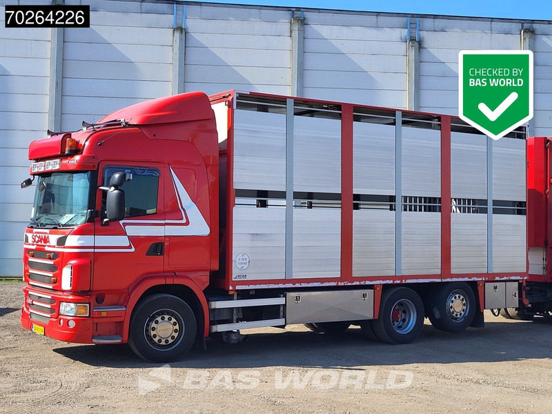 Scania G420 6X2 Van Dijk Cattle transport Liftable floor Lift-Asche Euro 5 - Caminhão furgão: foto 1 Scania G420 6X2 Van Dijk Cattle transport Liftable floor Lift-Asche Euro 5 - Caminhão furgão: foto 1