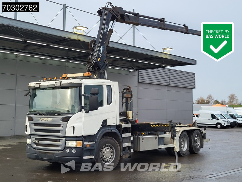 Scania P420 6X2 Hiab 166 ES-3 Hipro Crane Remote VDL 25tons hooklift Euro 5 - Caminhão polibenne, Caminhão grua: foto 1 Scania P420 6X2 Hiab 166 ES-3 Hipro Crane Remote VDL 25tons hooklift Euro 5 - Caminhão polibenne, Caminhão grua: foto 1