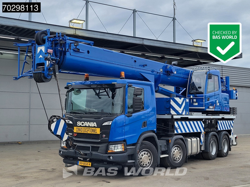 Scania P450 P 8X4 Palfinger/SANY SPC500E Telescopic Crane Retarder Navi Automatic Euro 6 - Camião de caixa aberta/ Plataforma, Caminhão grua: foto 1 Scania P450 P 8X4 Palfinger/SANY SPC500E Telescopic Crane Retarder Navi Automatic Euro 6 - Camião de caixa aberta/ Plataforma, Caminhão grua: foto 1