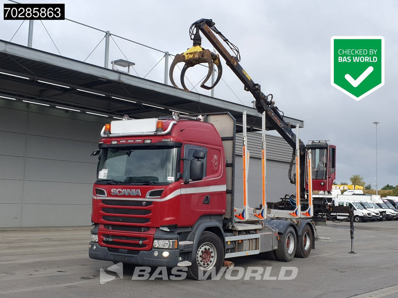 Scania R730 R 6X4 HIAB F108S 79 Crane Retarder Xenon BigAxle Loglift Automatic ACC Euro 6 - Caminhão florestal, Caminhão grua: foto 1 Scania R730 R 6X4 HIAB F108S 79 Crane Retarder Xenon BigAxle Loglift Automatic ACC Euro 6 - Caminhão florestal, Caminhão grua: foto 1