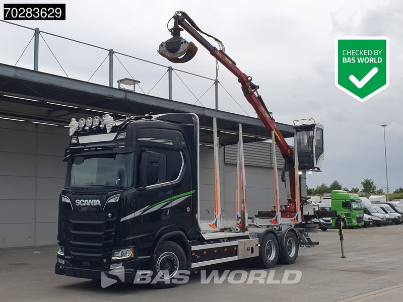 Scania S650 S 6X4 Tajfun LIV100K Kran Holztransport Retarder 3-Pedals Euro 6 - Caminhão florestal, Caminhão grua: foto 1 Scania S650 S 6X4 Tajfun LIV100K Kran Holztransport Retarder 3-Pedals Euro 6 - Caminhão florestal, Caminhão grua: foto 1