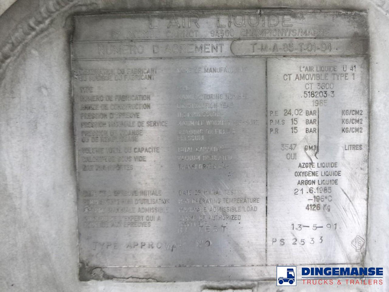 Caminhão tanque DAF LF 55.180 4x2 RHD ARGON gas truck 3.6 m3: foto 13