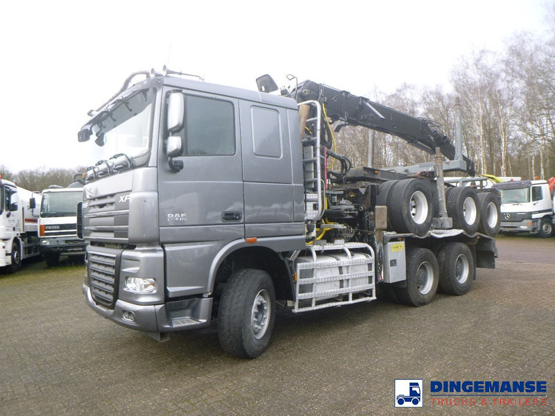 DAF XF 105.510 6x4 + Loglift F281S83 crane / timber truck + dolly - Caminhão grua: foto 1 DAF XF 105.510 6x4 + Loglift F281S83 crane / timber truck + dolly - Caminhão grua: foto 1