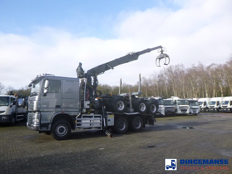 DAF XF 105.510 6x4 + Loglift F281S83 crane / timber truck + dolly - Caminhão florestal, Caminhão grua: foto 3 DAF XF 105.510 6x4 + Loglift F281S83 crane / timber truck + dolly - Caminhão florestal, Caminhão grua: foto 3