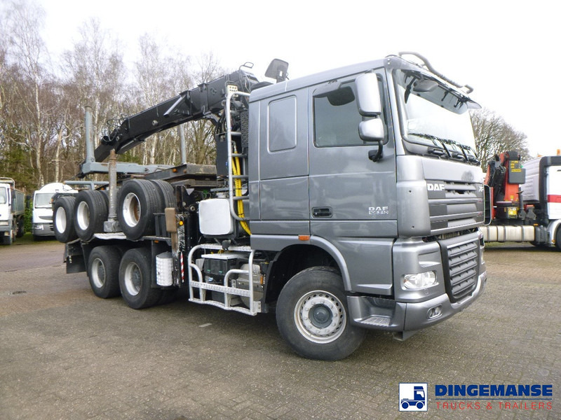 DAF XF 105.510 6x4 + Loglift F281S83 crane / timber truck + dolly - Caminhão grua: foto 2 DAF XF 105.510 6x4 + Loglift F281S83 crane / timber truck + dolly - Caminhão grua: foto 2