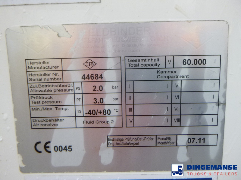 Semirreboque tanque Feldbinder Powder tank alu 60 m3 (tipping): foto 20